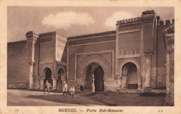 MAROC - Meknes - Porte Bab-Mansour - Carte Postale Ancienne - Meknès