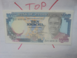 ZAMBIE 10 KWACHA 1989-91 Signature N°9 Neuf (B.30) - Zambie