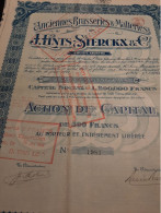 Anciennes Brasseries & Malteries J.Lints-Sterckk & Cie S.A. - Action De Capital De  500 Frs - Louvain 19 Août 1922 - Landwirtschaft