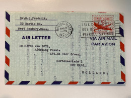 1952 Aerogramme Air Letter 10c To Holland - Autres & Non Classés