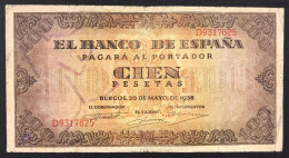 SPAGNA / SPAIN 100 PESETAS 1938 Pick#113  Lotto.2371 - 500 Pesetas