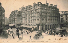 FRANCE - Paris - Hôtel Terminaux Et Gare Saint Lazare - Animé - Carte Postale Ancienne - Bar, Alberghi, Ristoranti