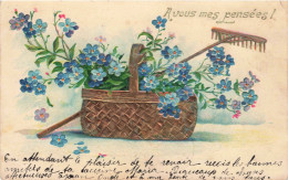 FLEURES, PLANTES ET ARBRES - A Vous Mes Pensées - Colorisé - Carte Postale Ancienne - Fiori