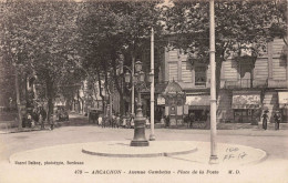 FRANCE - Arcachon - Avenue Gambetta - Place De La Poste - Carte Postale Ancienne - Arcachon