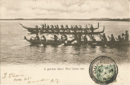 NZ - A GENUINE MAORI CANOE RACE - PUB. MUIR & MOODIE - 1905  - Nouvelle-Zélande