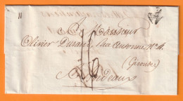 1818 - Marque Postale PARIS Sur Enveloppe Pliée Du Ministère De L'Intérieur Vers BORDEAUX - Taxe 16 - Port Dû - 1801-1848: Precursors XIX