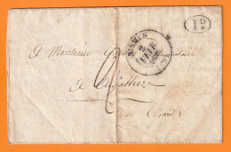 1836 - Grand Cachet NISMES Nîmes Sur Lettre Pliée Du Conservateur Des Forêts Vers Aigaliers Via UZES - Décime Rural - 1801-1848: Precursors XIX