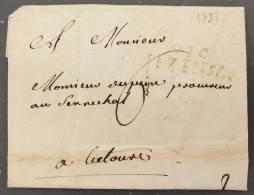 France, Griffe à Identifier Sur Lettre 13.2.1781 - (B2508) - 1701-1800: Precursori XVIII