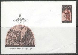 Cover - Entier - Leipziger Frühjahrsmesse 1988 - 75 Jahre Messehaus Mädlerpassage. - Briefomslagen - Ongebruikt