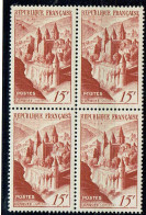 FRANCE - N° 792c - Abbaye De Conques - VARIETE PLUIE SUR L'ABBAYE Sur Bloc De 4** - Unused Stamps