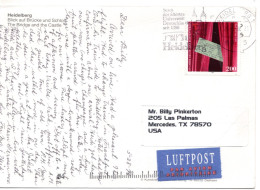 70745 - Bund - 1996 - 200Pfg Buehnenverein EF A LpAnsKte HEIDELBERG - ... -> Mercedes, TX (USA) - Storia Postale