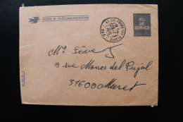 28-7-1975 Cad 83- SIX-FOURS-les-PLAGES -VAR PLI DE SERVICE  Pour MURET Sans Correspondance - Storia Postale