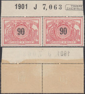 Belgique 1902- Timbres Neufs. En Pair. TR 25 Avec Inscription. Très Bon Centrage.RARISSIME¡¡¡.........(EB) AR-01018 - Ungebraucht