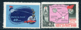 SOVIET UNION 1959 Lunik 2 Moon Landing MNH / **.  Michel 2284-85 - Nuevos