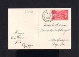 S242-FRENCH ANDORRE-OLD POSTCARD VAL D'ANDORRE To DEN HAAG (holland).1949.WWII.Andorra FRANCESA.carte Postale - Cartas & Documentos