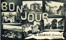 8696 - Savoie -  CHAMOUX  -  UN BONJOUR  , CARTE MULTI VUES   Voyagée En 1919 - Chamoux Sur Gelon