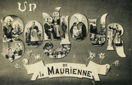 8697 - Savoie -  UN BONJOUR De  MAURIENNE        , CARTE MULTI VUES  COSTUMES   Voyagée En 1919 - Saint Michel De Maurienne
