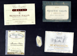 MENETOU SALON    LOT DE 4 ETIQUETTES DE VIN LOT  47 - Collezioni & Lotti