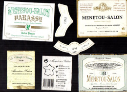 MENETOU SALON    LOT DE 4 ETIQUETTES DE VIN LOT  48 - Verzamelingen, Voorwerpen En Reeksen