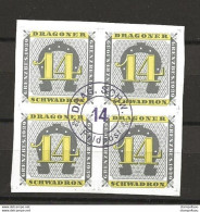 403 - 71 - Feuillet De 4 Timbres  "Dragoner Schwadron 14 - Cachet Feldpost" - Viñetas