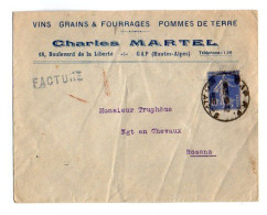 TB 4413 - 1922 - LSC - Vins - Grains & Fourrages - Pommes De Terre Charles MARTEL à GAP ( Hautes - Alpes ) - 1921-1960: Modern Period