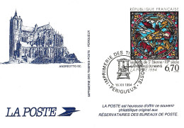 PSEUDO ENTIER POSTAL " CATHEDRALE DU MANS LEGENDE DE SAINT ETIENNE 1994 " - Pseudo-entiers Officiels