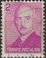 TURKEY 1948 President Inonu - 2k. - Purple FU - Used Stamps