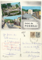 POZZILLI SALUTI -ISERNIA -VIA ROMA -CHIESA MADRE -PANORAMA -ACQUERELLATA -RARITà - Isernia