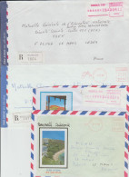 N4bis. LOT DE 4 LETTRES NOUVELLE CALÉDONIE EMA LSA - NOUMÉA SUD - RECOMMANDE - ANNEES 90 - Covers & Documents