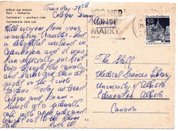 70756 - Bund - 1970 - 50Pfg Gr.Bauten EF A LpAnsKte KOELN - ... -> Edmonton, AB (Canada) - Covers & Documents