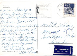 70759 - Bund - 1970 - 50Pfg Gr.Bauten EF A LpAnsKte STUTTGART - ... FRISEURE ... -> Castlegar, BC (Canada) - Storia Postale