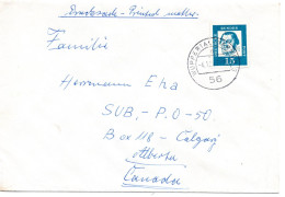 70762 - Bund - 1964 - 15Pfg Luther EF A DrucksBf WUPPERTAL -> Calgary, AB (Canada) - Storia Postale