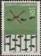 TURKEY 1977 Road Safety - 10l. Footprints In Road And On Pedestrian Crossing FU - Used Stamps