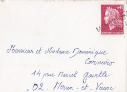 Cachet Manuel--griffe Linéaire  MERCIN ET VAUX -02 Sur Timbre .type Marianne De Cheffer 0.40F ............ - Manual Postmarks