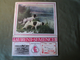 CALENDRIER LAURENT SEMENCES 1958. ORCHIES. NORD. CHIENS DE CHASSE - Grand Format : 1941-60