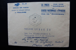 1966 CCP TOULOUSE POUR LE BP DE OSSE EN ASPE  BASSES-PYRENEES CACHET DE LA POSTE RURALE REEX MAISON ALFORT - Storia Postale