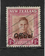 NEW ZEALAND 1949 1s OFFICIAL SG O157a WATERMARK SIDEWAYS  FINE USED Cat £12 - Officials