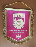 Captain Pennant Handball Federation Of MONTENGRO 31x36cm Matchworn - Handball