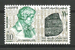 Egypt - 1972 - Champollion, Rosetta Stone Hieroglyphics, Sesquicentennial Of The Deciphering Of Egyptian Hierog. - MNH** - Egittologia