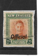 NEW ZEALAND 1947 2s OFFICIAL SG O158a WATERMARK UPRIGHT (PLATE 1)  FINE USED ON PIECE Cat £48 - Dienstzegels