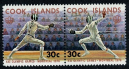 COOK ISLANDS 1976 - 2v - MNH - Fencing - Escrime - Esgrima - Scherma - Fechten - ограждение - Schermen Olympics - Fechten