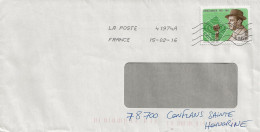 Timbre Seul Sur Lettre Nicolo Carosio (avec Oblitération Française Du 15/02/2016) - 2011-20: Marcophilia