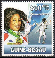 GUINEA-BISSAU 2010 - 1v - MNH - Fencing - Maureen Nisima - France - Escrime Esgrima Scherma Fechten ограждение 击剑 - Fechten