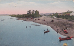 44. MAUVES-SUR-LOIRE. CPA COLORISEE.  LA PLAGE.  ANNEE 1928 + TEXTE - Mauves-sur-Loire