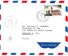 70802 - Frankreich - 1962 - 0,85F Calais EF A LpBf PARIS -> Chicago, IL (USA) - Lettres & Documents