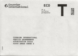 Lettre T Eco 20gr Pour La Revue Courrier International - Kaarten/Brieven Antwoorden T