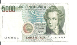 ITALIE 5000 LIRE 1985 VG+ P 111 B - 5000 Liras