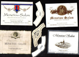 MENETOU SALON   LOT DE 4 ETIQUETTES DE VIN LOT  55 - Lots & Sammlungen