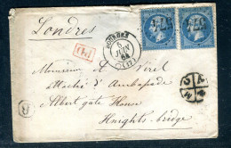 Enveloppe De Bourges Pour Un Attaché D'Ambassade à Londres En 1864 - O 8 - 1849-1876: Klassik