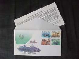 EAST LONDON SOUTH AFRICA ENVELOPPE POISSON FOSSILE TIMBRE COELACANTHE FOSSIL COELACANTH FISH STAMP COVER DIE SELAKANT - Fósiles